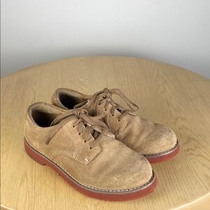 Sperry Tevin Oxford Boys 1W Brown Suede Leather Dress Shoe Preppy School Casual